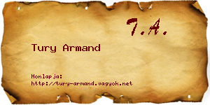 Tury Armand névjegykártya